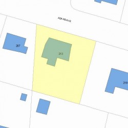 213 Adams Ave, Newton MA  02465-1502 plot plan