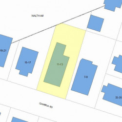 11 Cambria Rd, Newton MA  02465-1116 plot plan