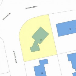 24 Hickory Cliff Rd, Newton MA  02464-1209 plot plan