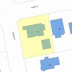 38 Bowdoin St, Newton MA  02461-1432 plot plan
