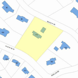 174 Valentine St, Newton MA  02465-3028 plot plan