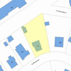 115 Allerton Rd, Newton MA 02461-1201 plot plan
