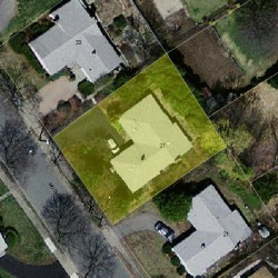 27 Mosman St, Newton MA  02465-1303 aerial view
