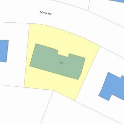 51 Donna Rd, Newton MA 02459-2804 plot plan