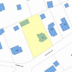 221 Highland Ave, Newton MA 02465-2511 plot plan