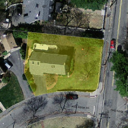 129 Pine Ridge Rd, Newton MA 02468-1510 aerial view