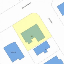 304 Newtonville Ave, Newton MA 02460-2012 plot plan