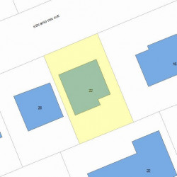 22 Kensington Ave, Newton MA  02465-1314 plot plan