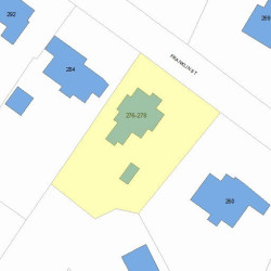 276 Franklin St, Newton MA 02458-2301 plot plan