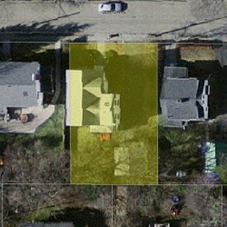 63 Clinton Pl, Newton MA  02459-1117 aerial view