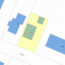 23 Ash St, Newton MA  02466-1818 plot plan
