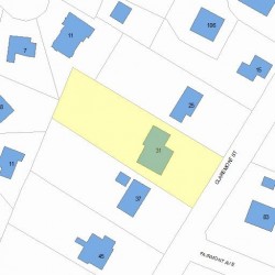 31 Claremont St, Newton MA 02458-1925 plot plan