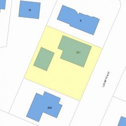 251 Lexington St, Newton MA  02466-1211 plot plan