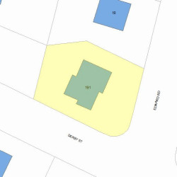 191 Derby St, Newton MA  02465-1526 plot plan