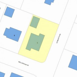 5 Bellingham St, Newton MA 02461-1001 plot plan