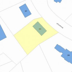345 Upland Ave, Newton MA  02461-2028 plot plan