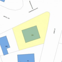 224 Auburndale Ave, Newton MA 02466-1620 plot plan