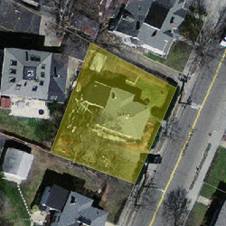 341 Lexington St, Newton MA  02466-1211 aerial view