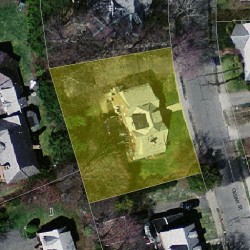 111 Cedar St, Newton MA  02459-1524 aerial view