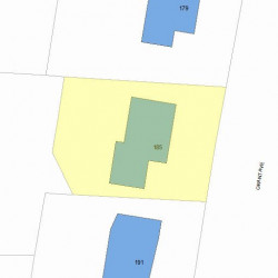185 Grant Ave, Newton MA  02459-2012 plot plan