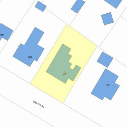 277 Crafts St, Newton MA  02460-1201 plot plan