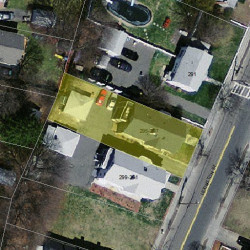 295 Lexington St, Newton MA 02466-1211 aerial view