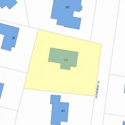 115 Claremont St, Newton MA  02458-1927 plot plan