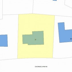 31 Shornecliffe Rd, Newton MA 02458-2437 plot plan
