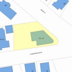 132 River St, Newton MA  02465-1428 plot plan