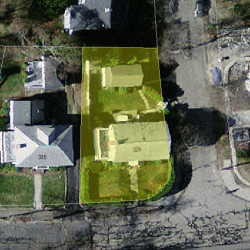 329 Ward St, Newton MA 02459-1214 aerial view
