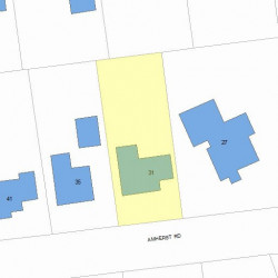 31 Amherst Rd, Newton MA  02468-2301 plot plan