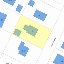 61 Evergreen Ave, Newton MA 02466-1702 plot plan