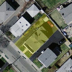 28 Adams St, Newton MA  02460-1203 aerial view