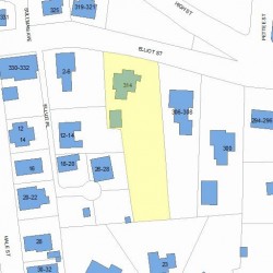 314 Elliot St, Newton MA  02464-1116 plot plan