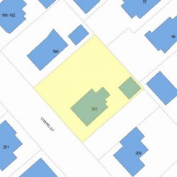 202 Chapel St, Newton MA  02458-1308 plot plan