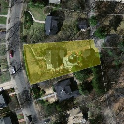 124 Beaumont Ave, Newton MA  02460-2330 aerial view