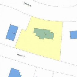 25 Farlow Rd, Newton MA  02458-2407 plot plan