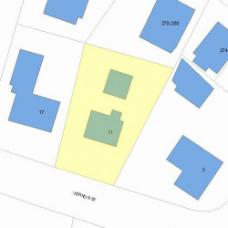 11 Vernon St, Newton MA  02458-2022 plot plan