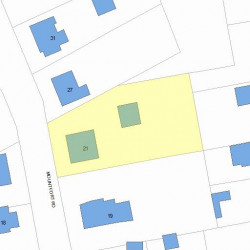 21 Mountfort Rd, Newton MA  02461-1405 plot plan