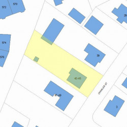 43 Charles St, Newton MA  02461-1601 plot plan