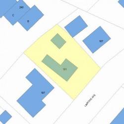 191 Linwood Ave, Newton MA  02460-1431 plot plan