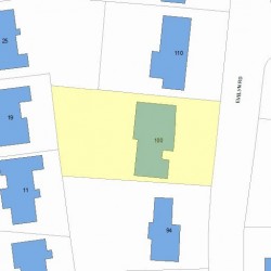 100 Evelyn Rd, Newton MA 02468-1021 plot plan