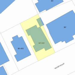 647 Watertown St, Newton MA  02460-1350 plot plan