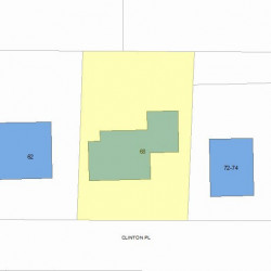 68 Clinton Pl, Newton MA  02459-1141 plot plan