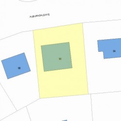 90 Auburndale Ave, Newton MA  02465-1420 plot plan