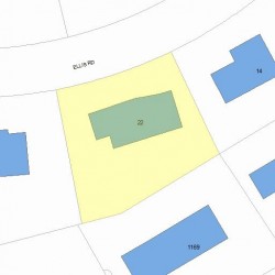 22 Ellis Rd, Newton MA  02465-2917 plot plan
