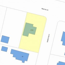 1772 Beacon St, Newton MA  02468-1434 plot plan