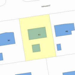 403 Highland St, Newton MA  02465-2707 plot plan