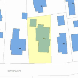 393 Newtonville Ave, Newton MA  02460-1928 plot plan