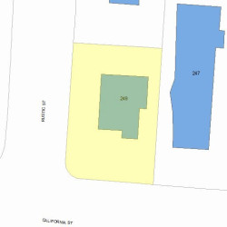 249 California St, Newton MA  02458-1049 plot plan